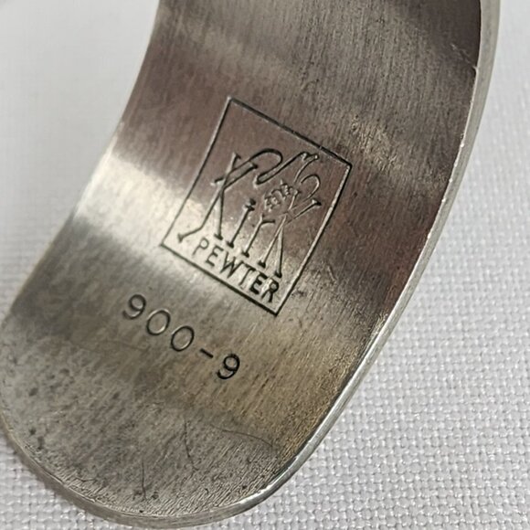 Kirk Pewter Aster Cuff 900-9 Floral Engraved Bracelet - Picture 8 of 8